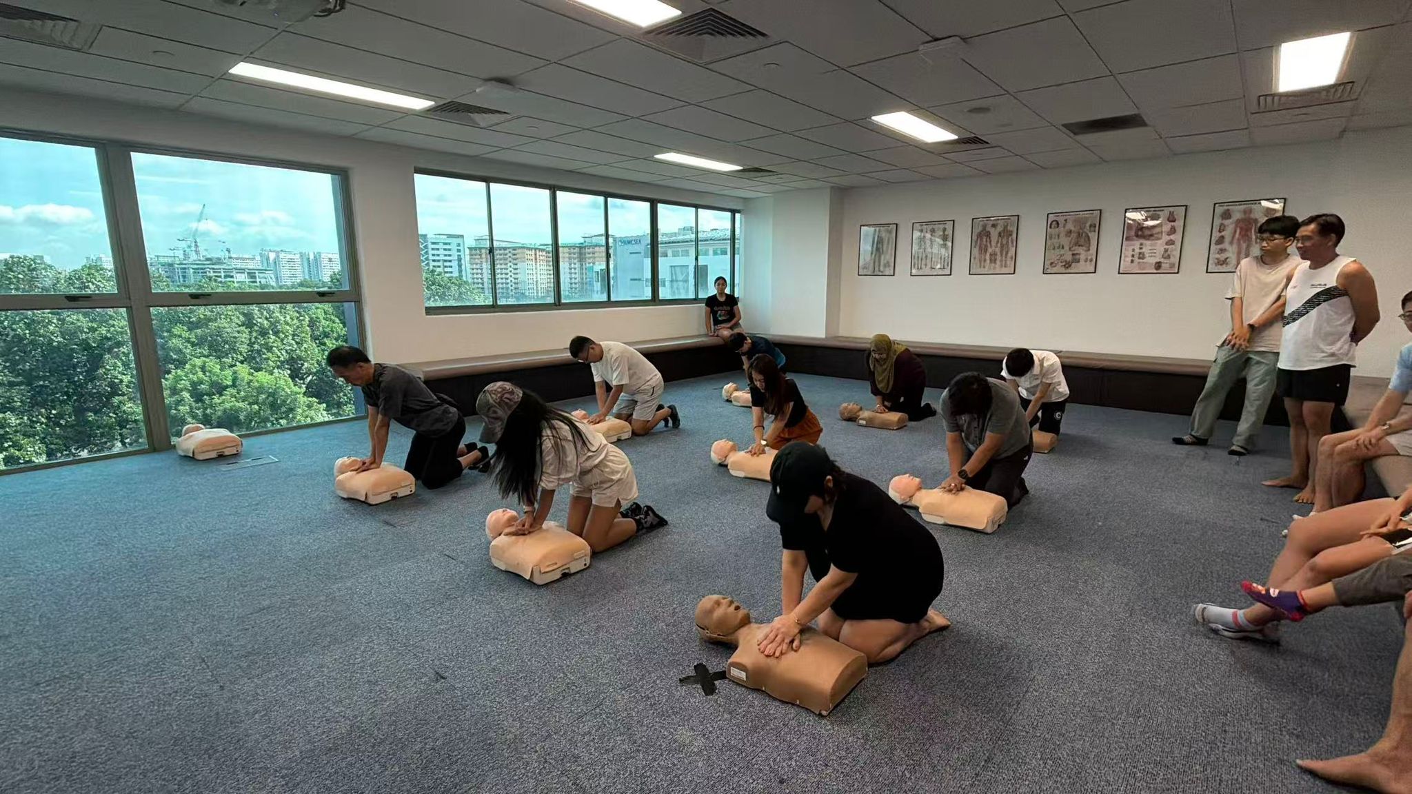 Hands-on CPR training session