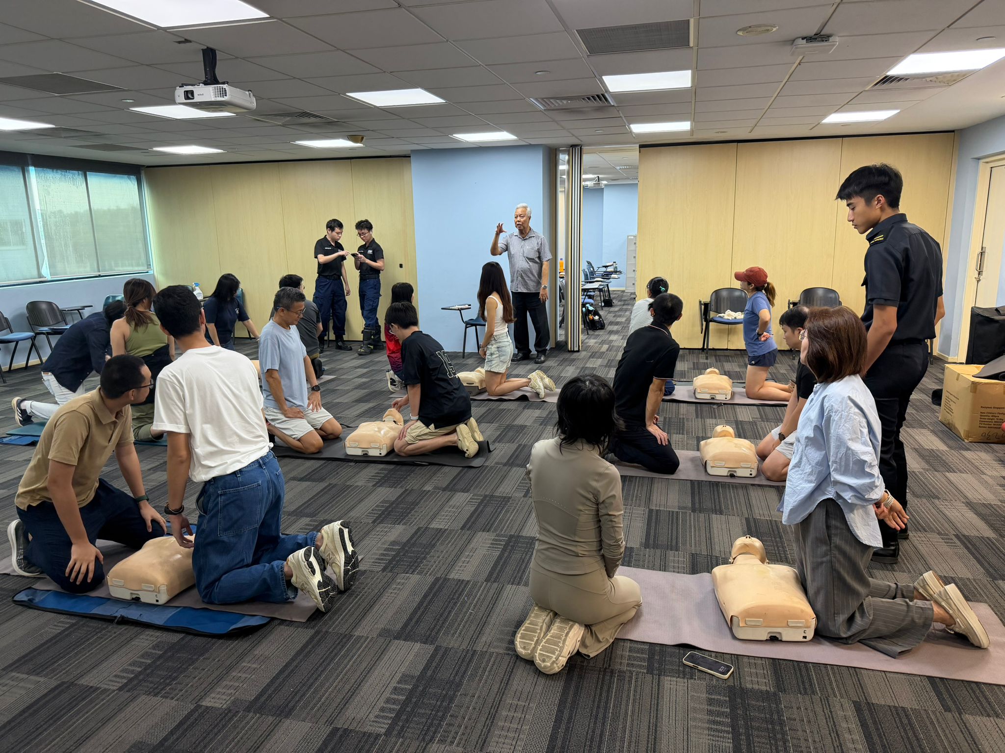 Hands-on CPR/AED training session