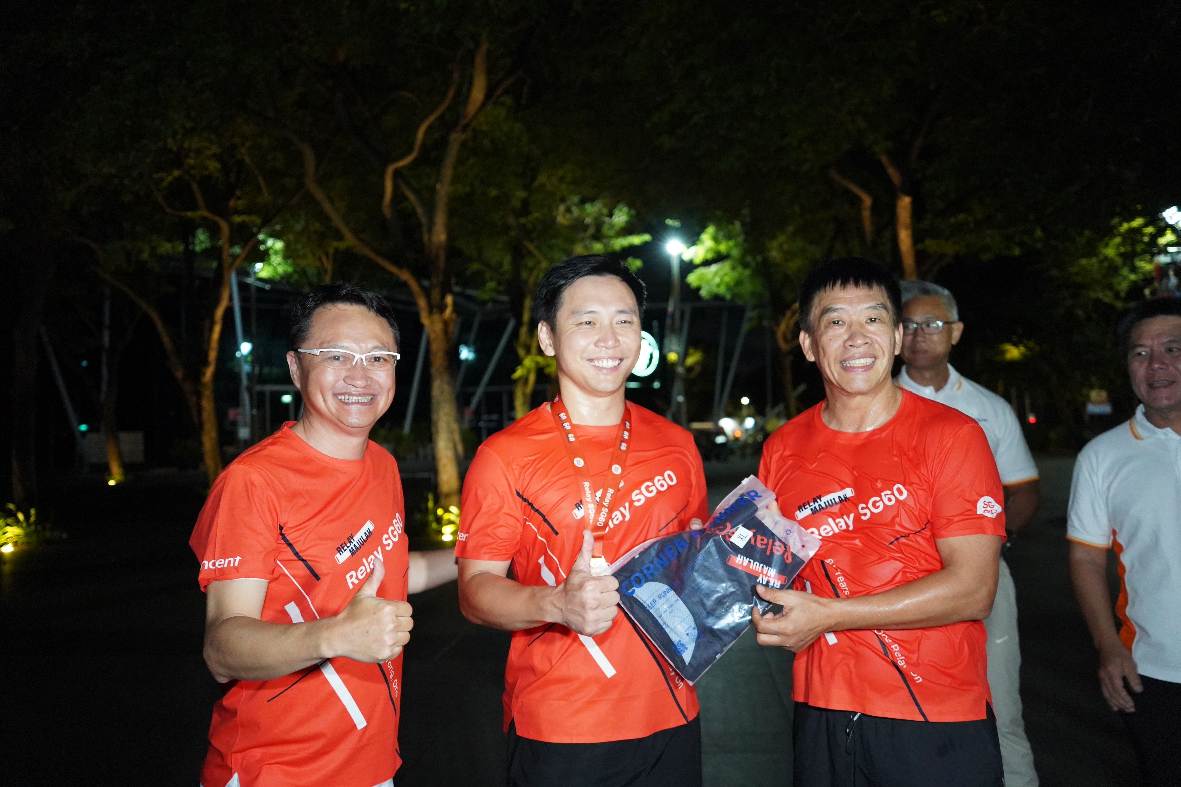 Zephyr founders with a government minister at Relay SG60